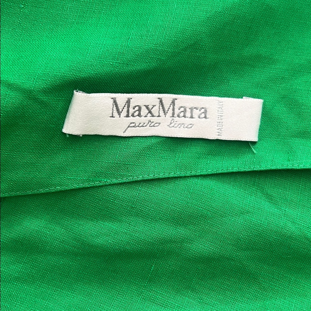 MaxMara Emerald Green Linen Fabric